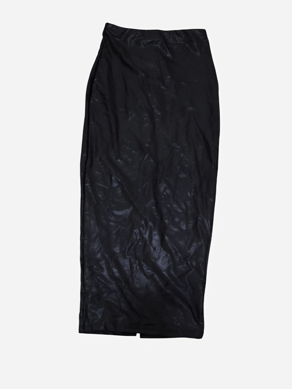 naked wardrobe Black Faux Leather Maxi Skirt with Sleek Fit